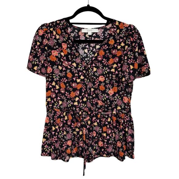 LOFT Floral Wrap Blouse - Size XS - Picture 2 of 7